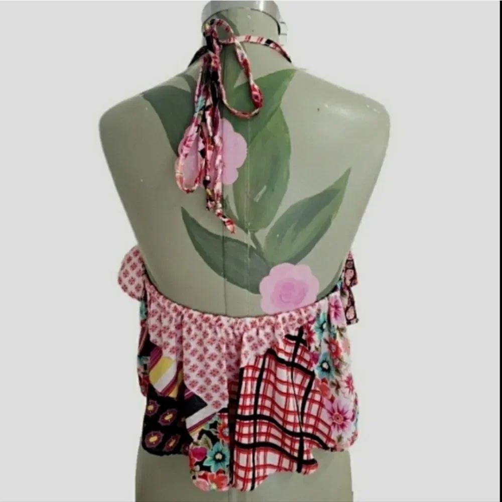 NWOT Sfida Woman Floral Patchwork Halter Top - Size 10 (Made in Colombia) - Picture 8 of 9